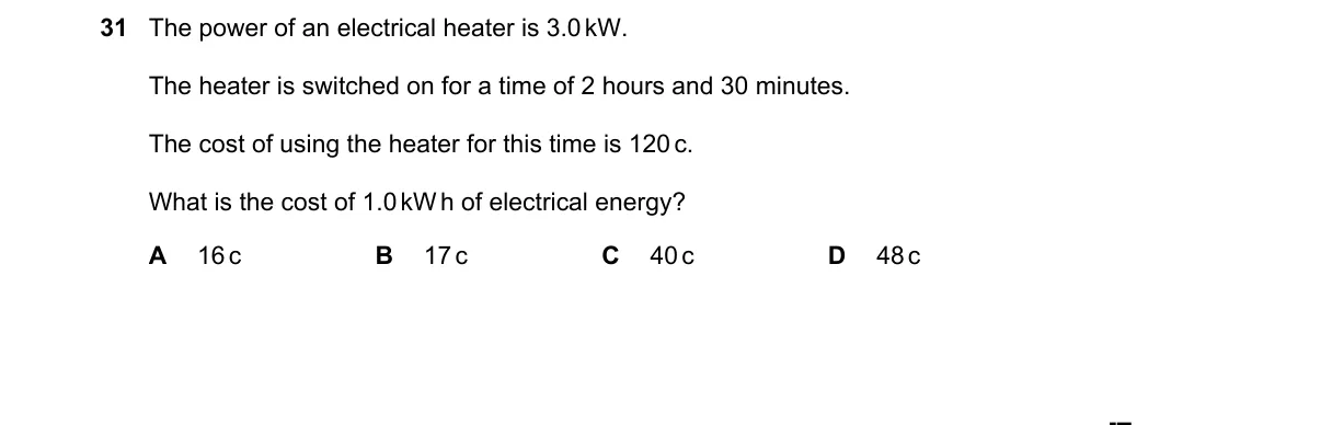 Question 31 from 5054/11/O/N/18