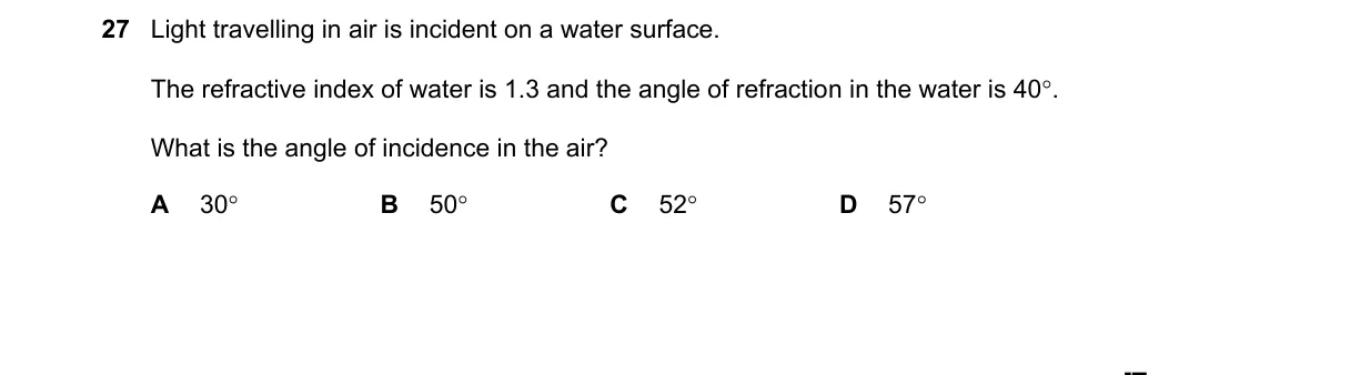 Question 27 from 5054/12/O/N/23