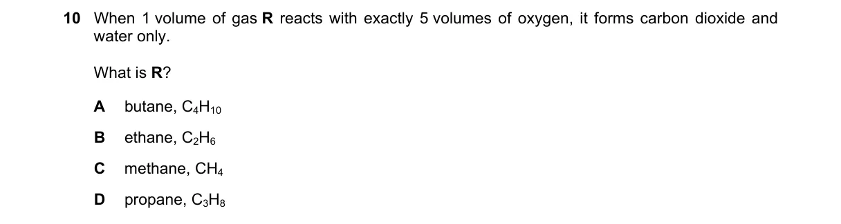 Question 10 from 5070/11/M/J/18