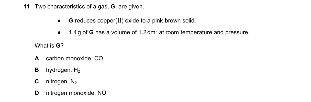 Question 11 from 5070/11/M/J/18