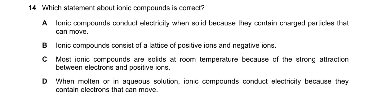 Question 14 from 5070/11/M/J/18