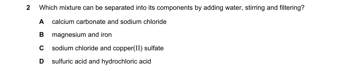 Question 2 from 5070/11/M/J/18