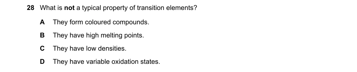 Question 28 from 5070/11/M/J/18
