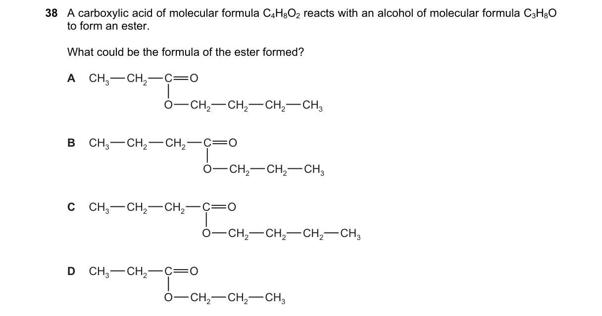 Question 38 from 5070/11/M/J/18
