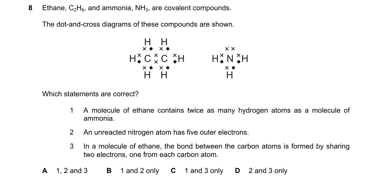 Question 8 from 5070/11/M/J/18