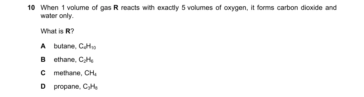 Question 10 from 5070/12/M/J/18