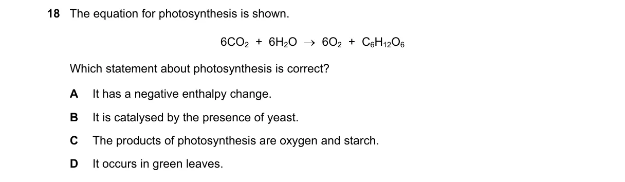 Question 18 from 5070/12/M/J/18