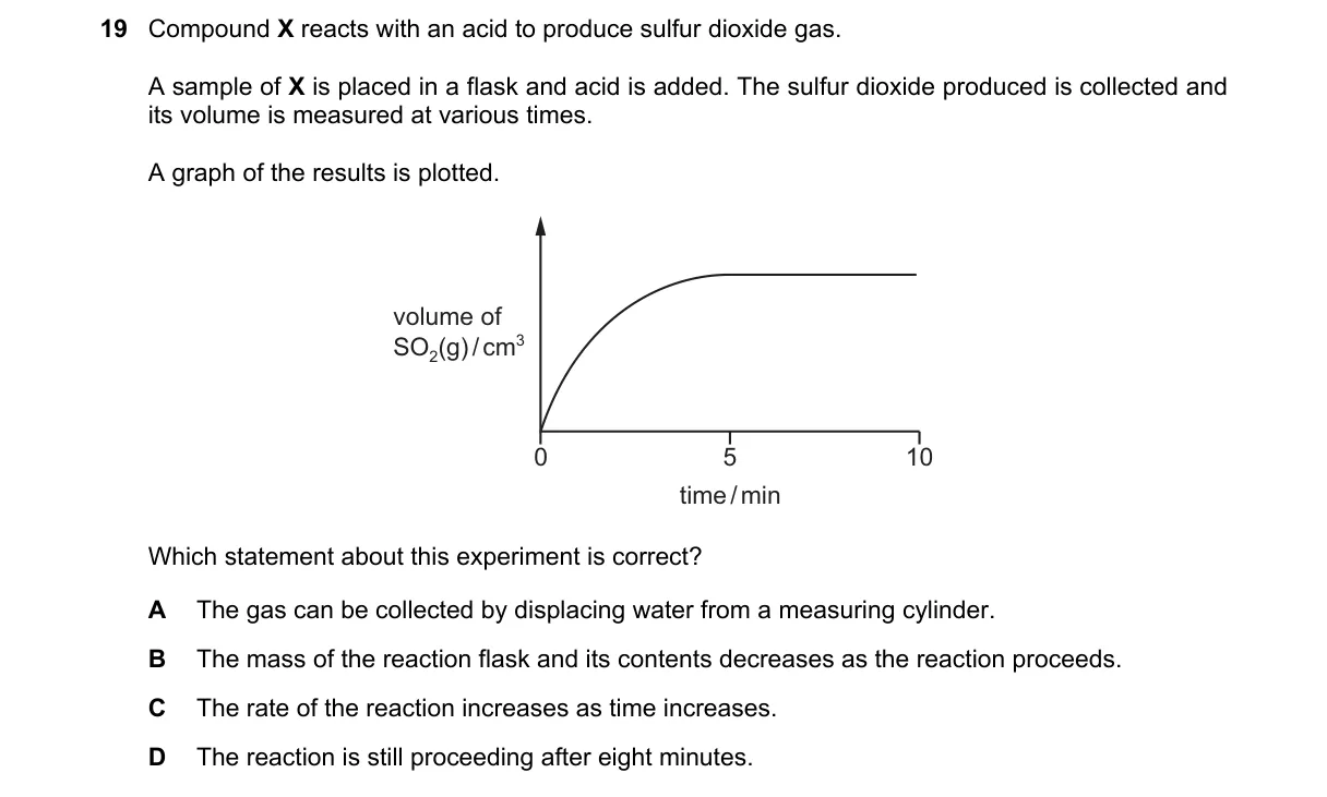 Question 19 from 5070/12/M/J/18