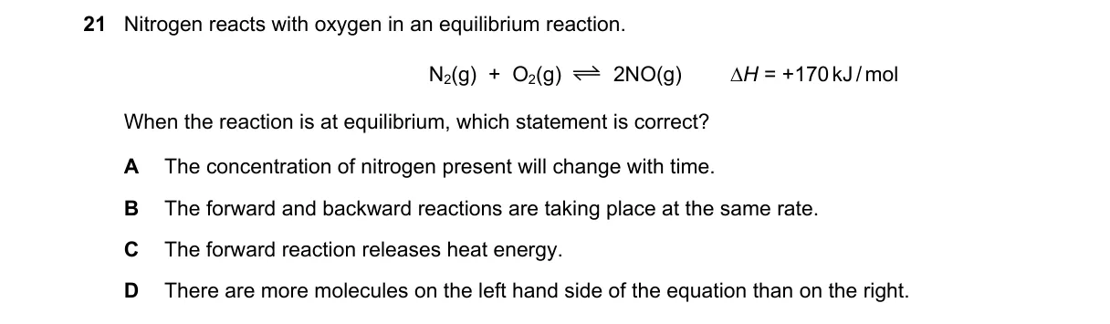 Question 21 from 5070/12/M/J/18