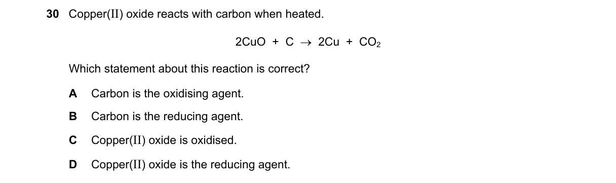 Question 30 from 5070/12/M/J/18