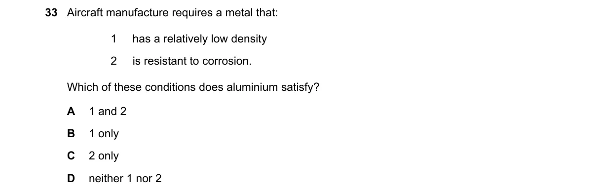 Question 33 from 5070/12/M/J/18