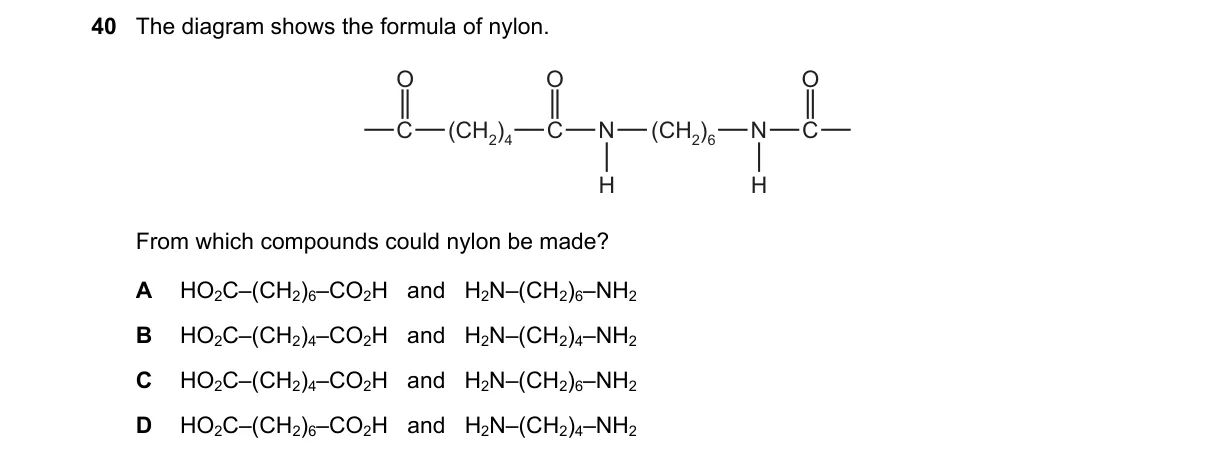 Question 40 from 5070/12/M/J/18
