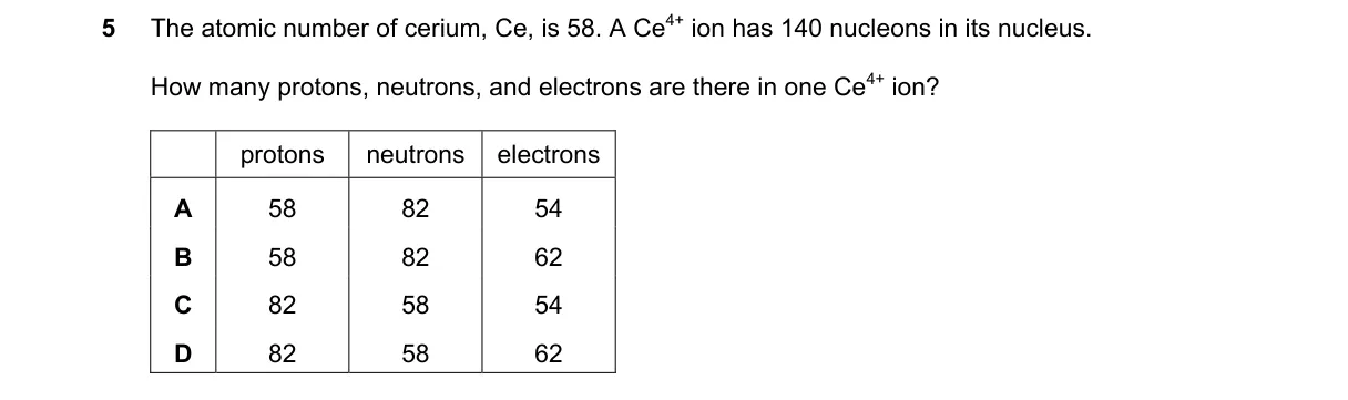 Question 5 from 5070/12/M/J/18