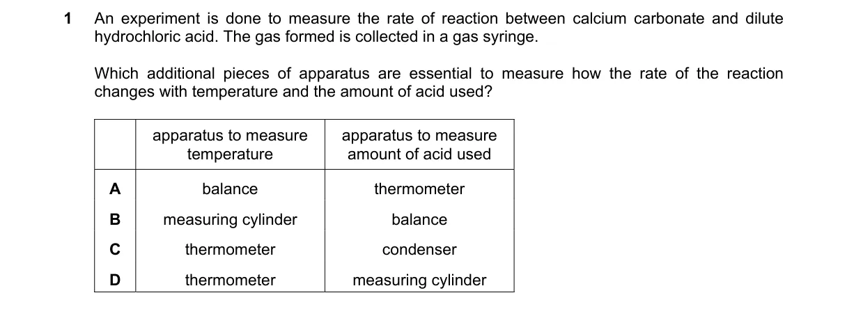 Question 1 from 5070/11/M/J/19