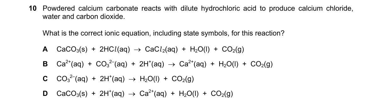 Question 10 from 5070/11/M/J/19