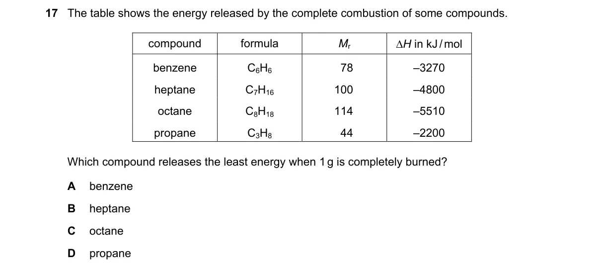 Question 17 from 5070/11/M/J/19
