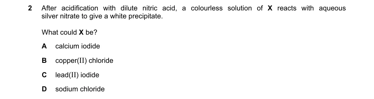 Question 2 from 5070/11/M/J/19