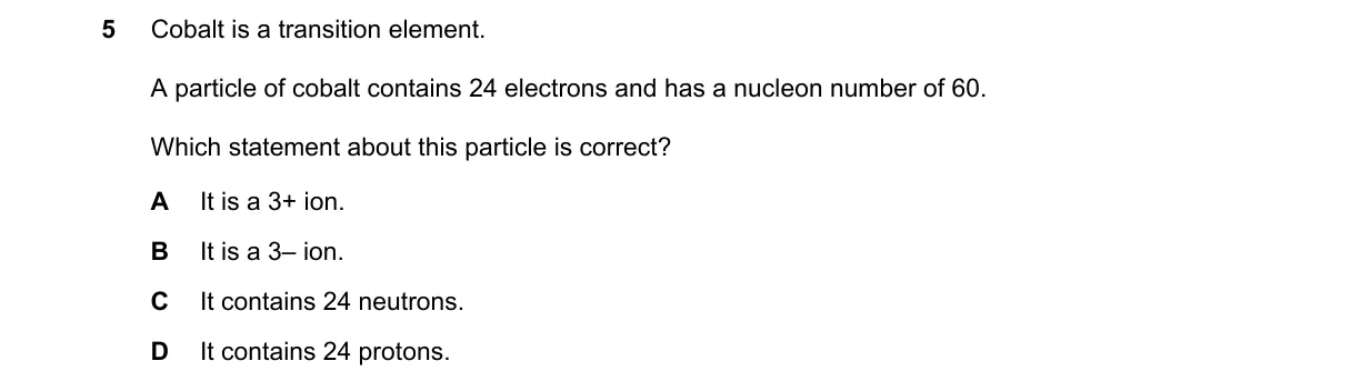 Question 5 from 5070/11/M/J/19