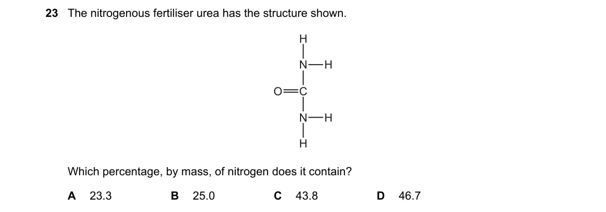 Question 23 from 5070/12/M/J/19