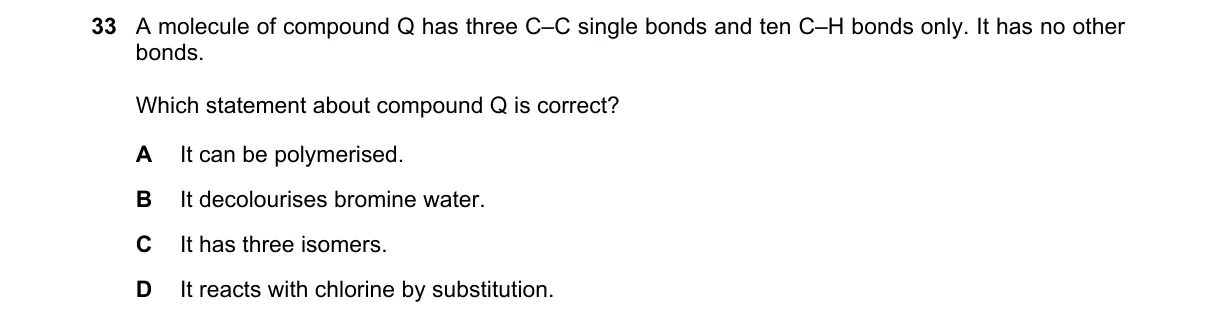 Question 33 from 5070/12/M/J/19