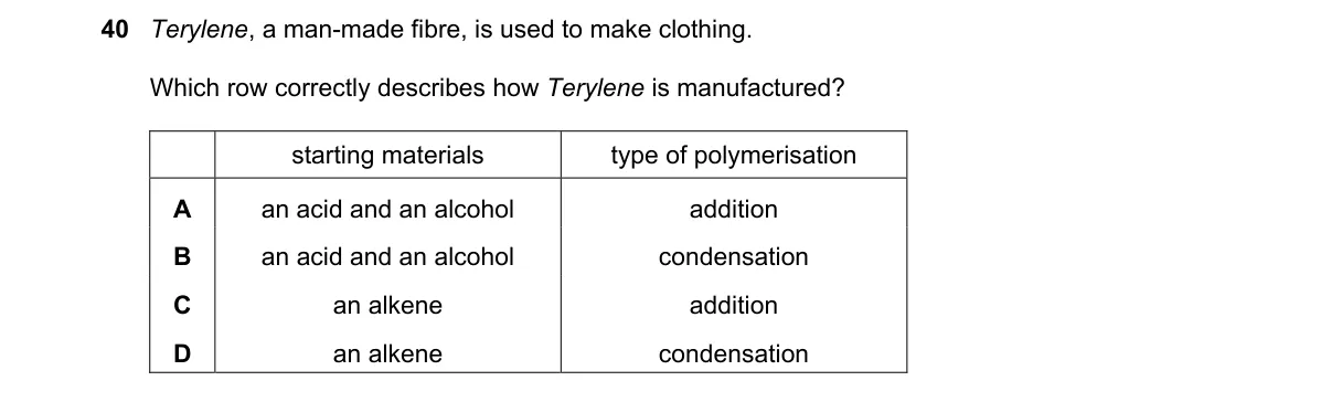 Question 40 from 5070/12/M/J/19