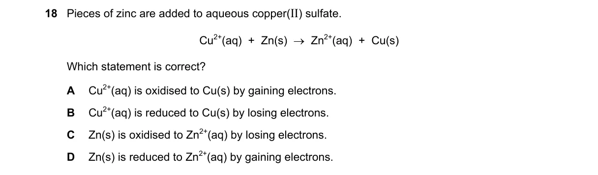 Question 18 from 5070/11/M/J/20