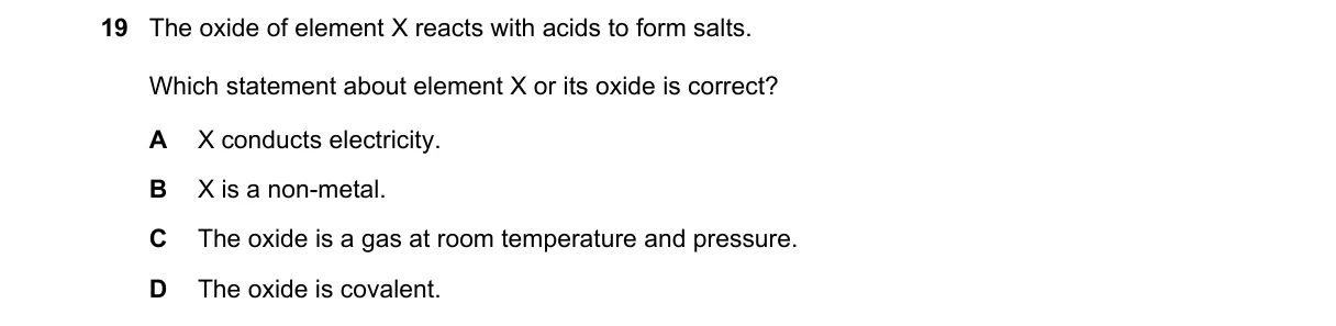 Question 19 from 5070/11/M/J/20