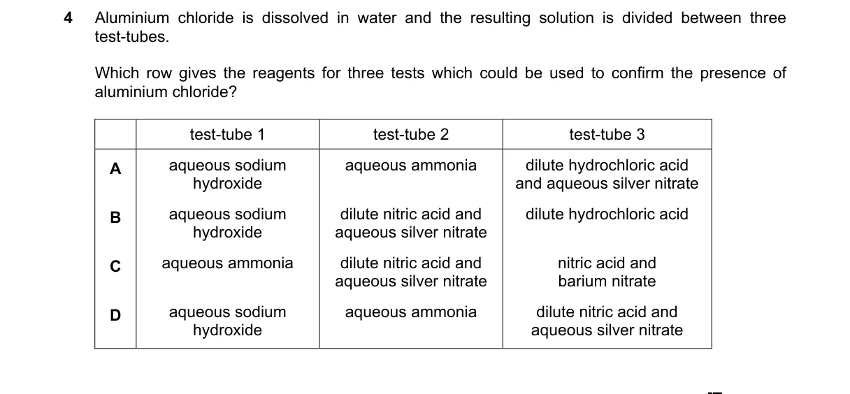 Question 4 from 5070/11/M/J/20