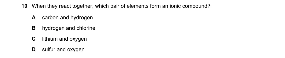 Question 10 from 5070/12/M/J/20