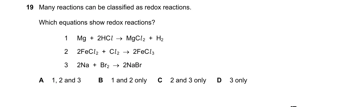 Question 19 from 5070/12/M/J/20