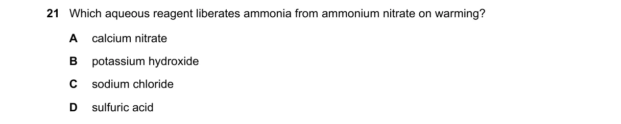 Question 21 from 5070/12/M/J/20