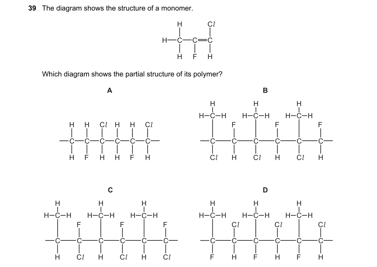 Question 39 from 5070/12/M/J/20