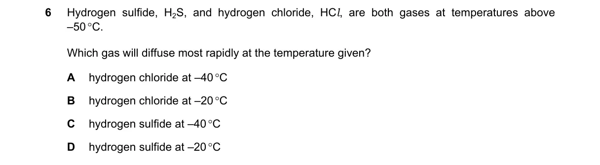 Question 6 from 5070/12/M/J/20