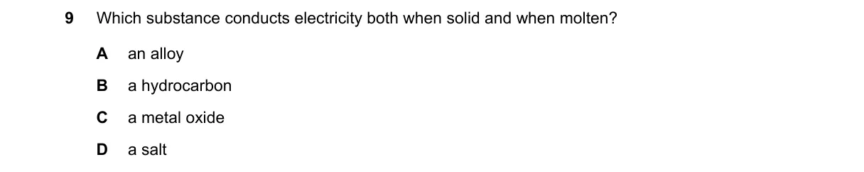 Question 9 from 5070/12/M/J/20