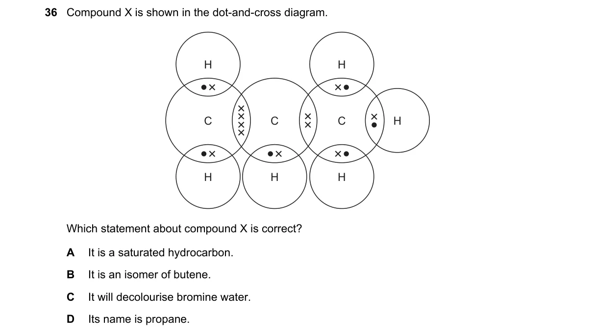 Question 36 from 5070/11/M/J/21