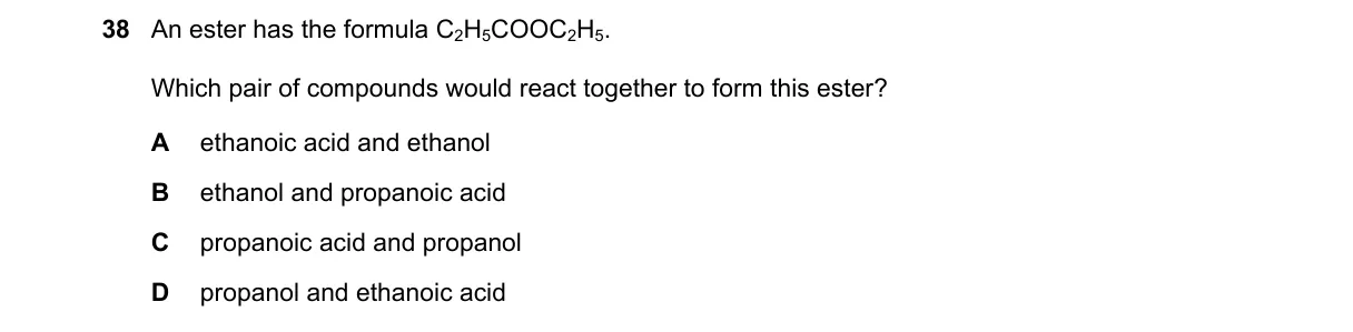 Question 38 from 5070/11/M/J/21