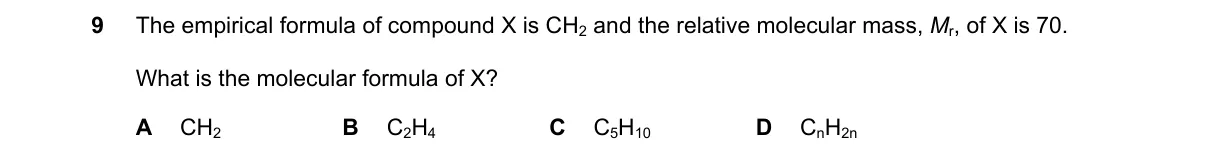 Question 9 from 5070/11/M/J/21