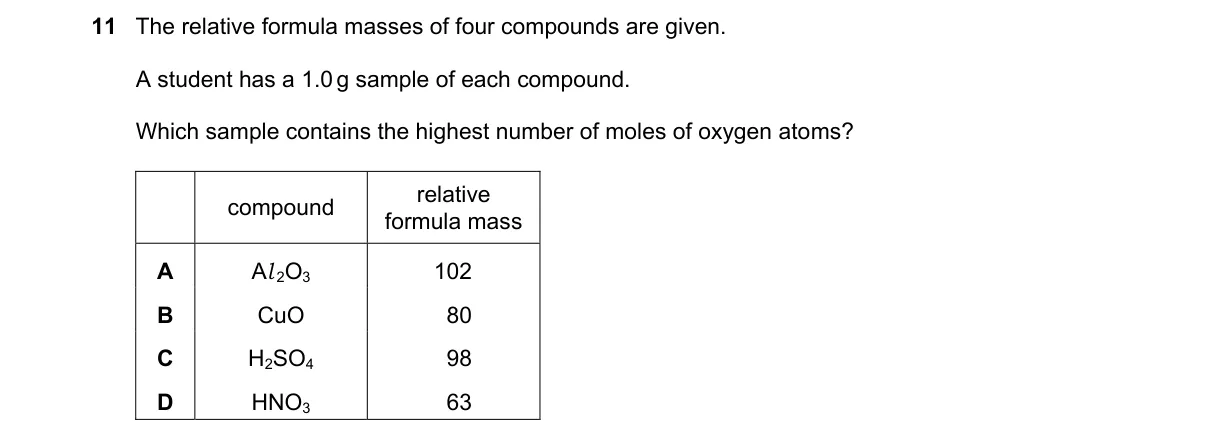 Question 11 from 5070/12/M/J/21