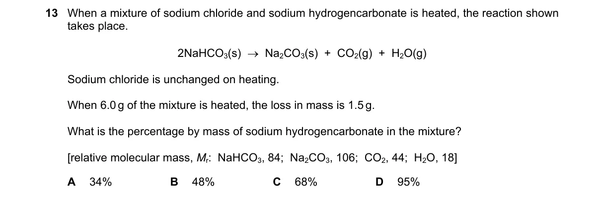 Question 13 from 5070/12/M/J/21