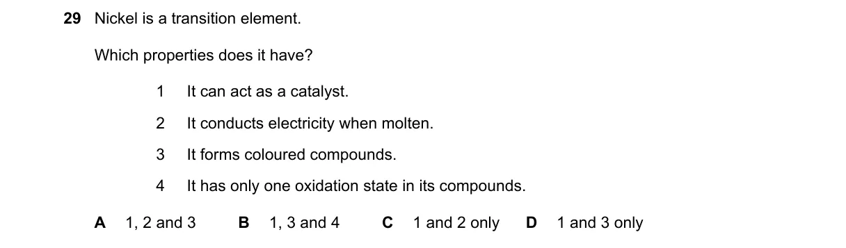 Question 29 from 5070/12/M/J/21