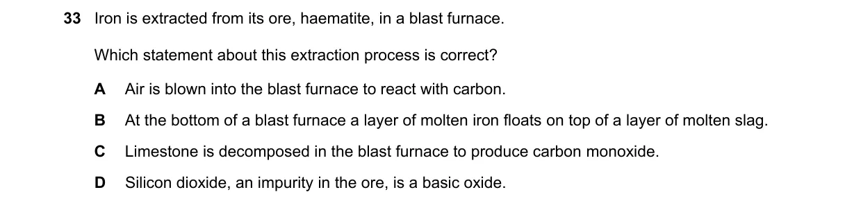 Question 33 from 5070/12/M/J/21
