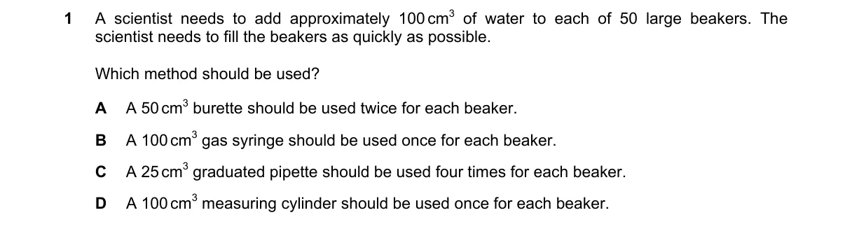 Question 1 from 5070/11/M/J/22