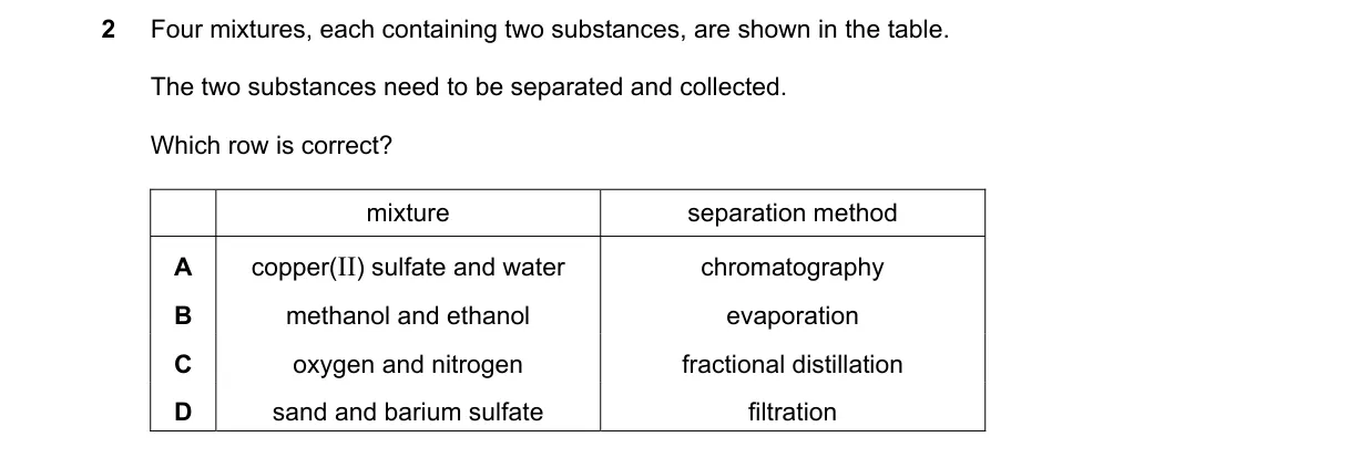 Question 2 from 5070/11/M/J/22