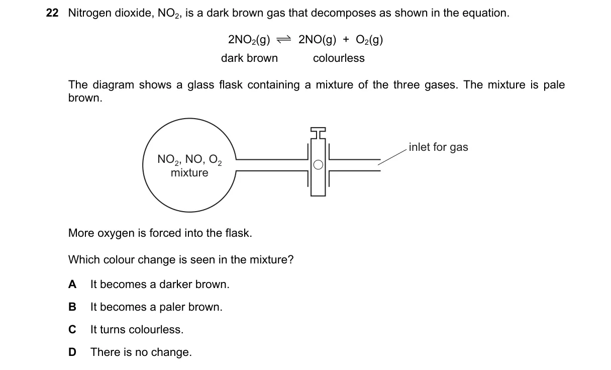 Question 22 from 5070/11/M/J/22
