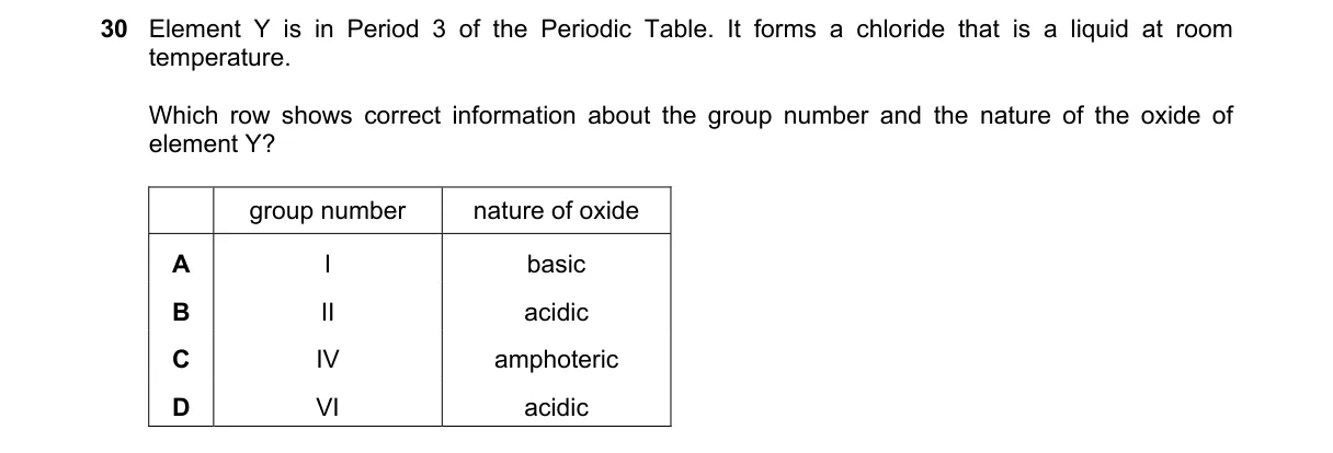 Question 30 from 5070/11/M/J/22