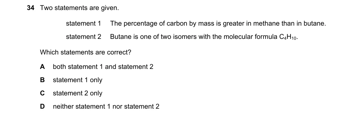 Question 34 from 5070/11/M/J/22