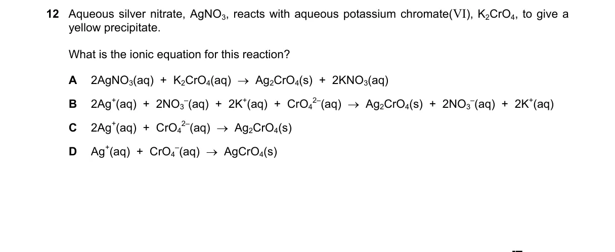 Question 12 from 5070/12/M/J/22