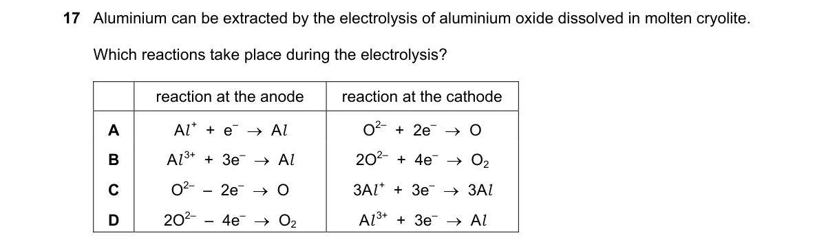 Question 17 from 5070/12/M/J/22