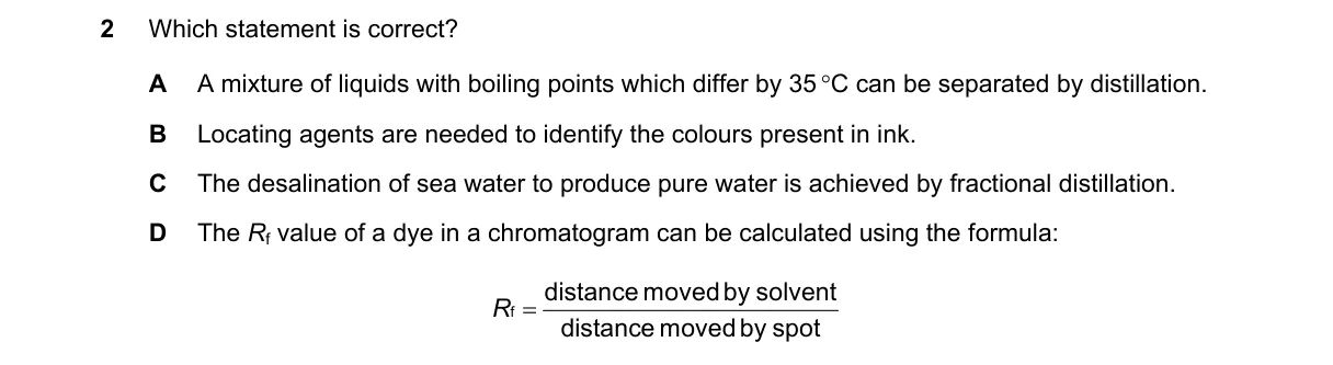 Question 2 from 5070/12/M/J/22