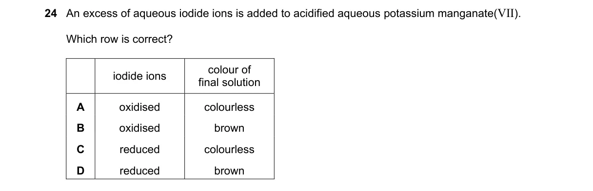 Question 24 from 5070/12/M/J/22